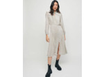 Robe plissée en satin imprimé nœuds