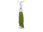 Cuir Pompon - Porte-clés petit pompon - Vert Olive