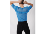 Pull en maille façon dentelle à volants