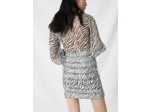 Robe froncée en mousseline imprimée