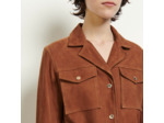 Veste en daim à pressions dorés