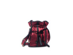 ELSA NYLON SATIN ET CUIR LISSE - Sac Seau - Cassis