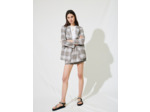 Veste de blazer croisée à carreaux