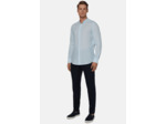 Chemise Bleu Clair En Lin Coupe Droite