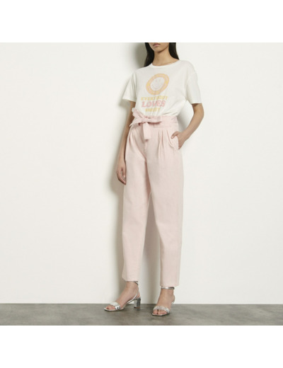 Pantalon en coton-lin mélangé