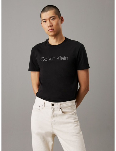 T-SHIRT AVEC LOGO BRODÉ TEXTURÉ