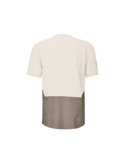 T-shirt manches courtes Homme VERTIC ZIP Coton Blanc/Beige