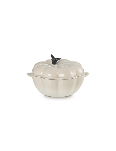 Cocotte potiron ronde 22cm en fonte émaillée meringue