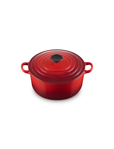 Cocotte ronde 24cm en fonte émaillée cerise