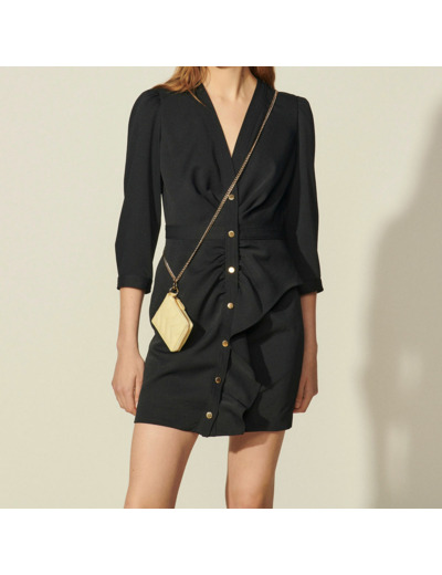 Robe avec pressions et volant