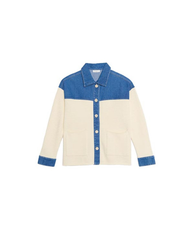 Cardigan en crochet et jean