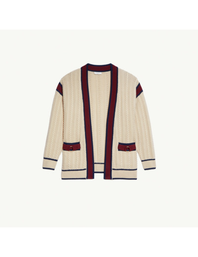 Cardigan maille torsadée