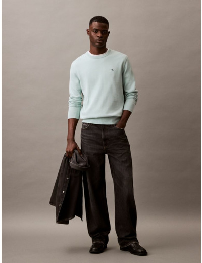 PULL COL ROND EN COTON LISSE