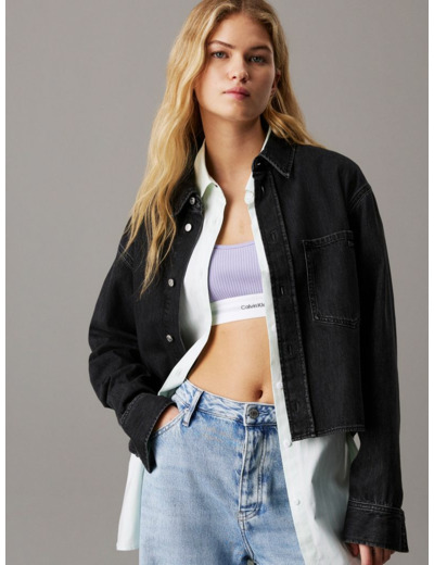 CHEMISE EN DENIM DAD CROPPÉE