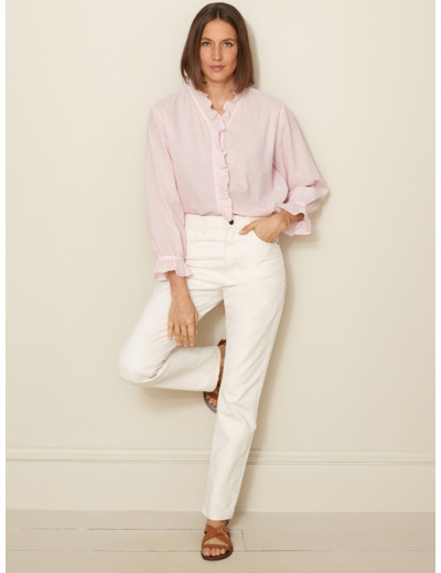 BLOUSE VOLANTEE RAYE