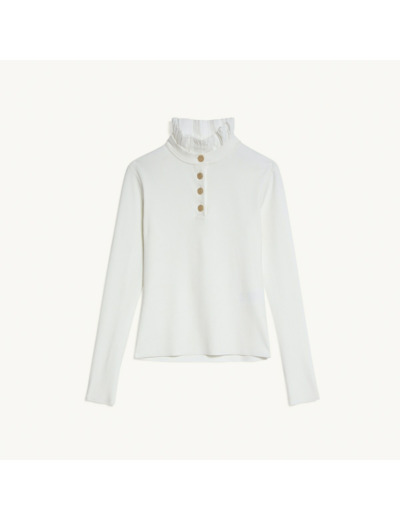 Pull col montant plissé