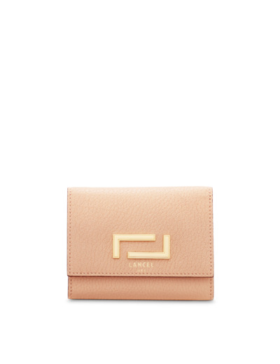 Pia de Lancel - Portefeuille compact medium rabat - Petit modèle - Nude