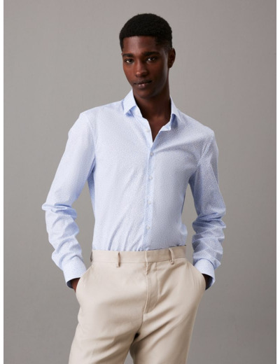 CHEMISE FLORALE EN POPLIN SLIM