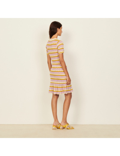Robe polo en crochet multicolore