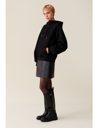 Sweatshirt capuche oversize noir
