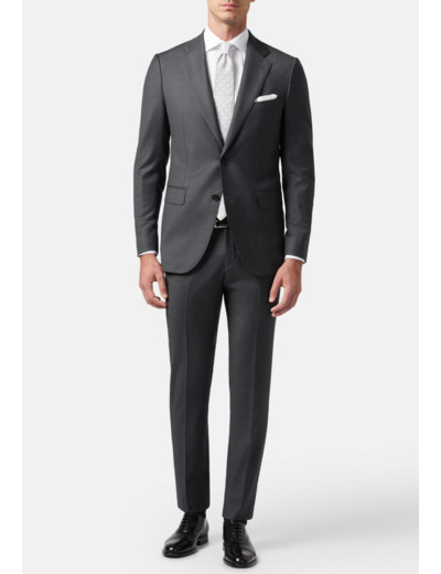 grey twill wool blazer