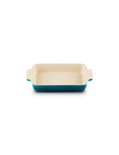 Plat rectangulaire classique 25cm en céramique deep teal