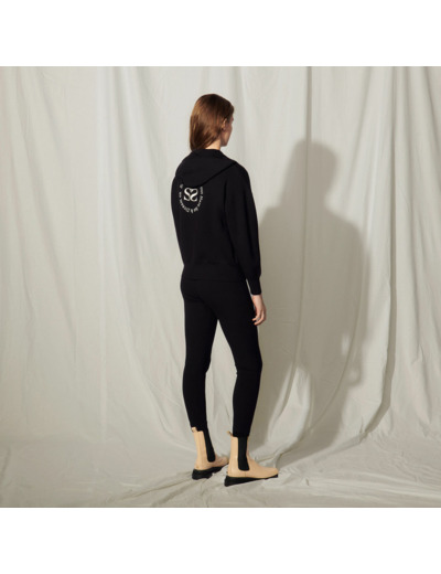 Hoodie zippé avec broderie au dos