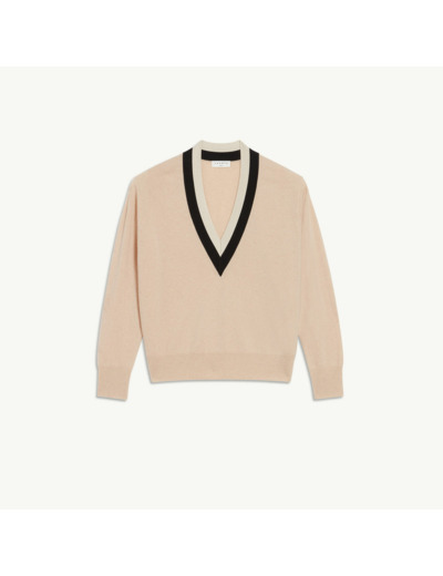 Pull en maille avec large galon bicolore