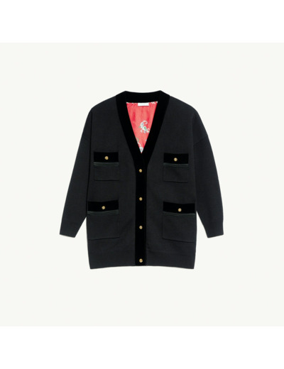 Cardi-coat à doublure imprimée