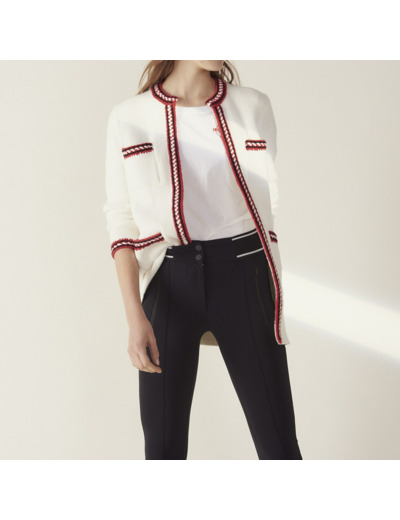 Cardigan orné de galons tricolore