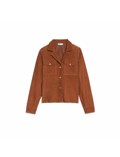 Veste en daim à pressions dorés
