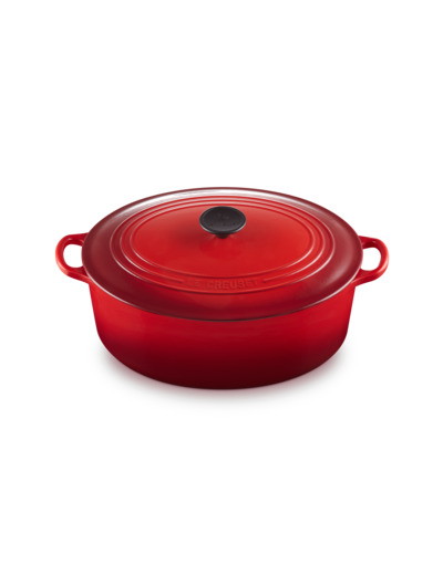 Cocotte ovale 31cm en fonte émaillée cerise