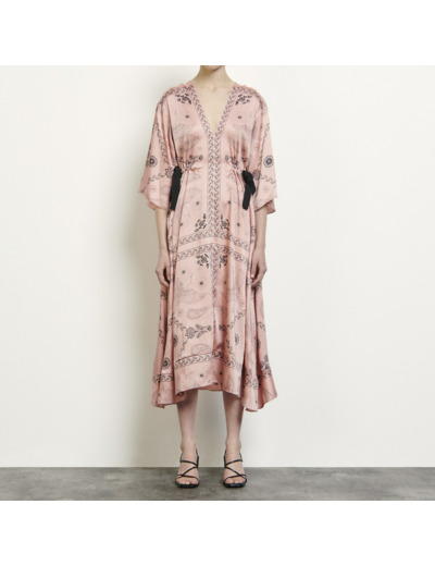 Robe longue asymétrique imprimée