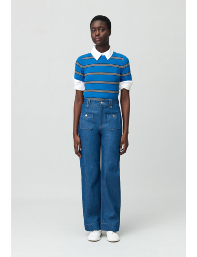 Jean large taille haute