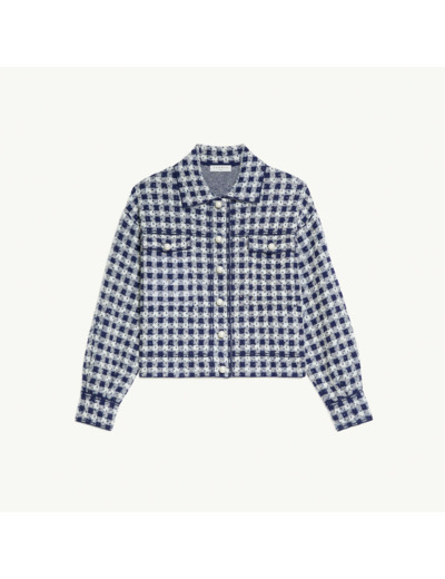 Veste courte en tweed jacquard