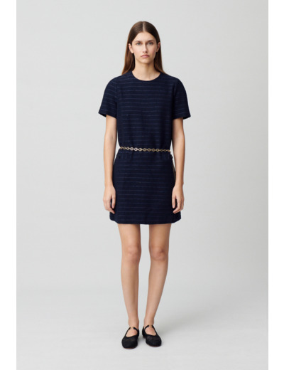 Robe courte droite rayures
