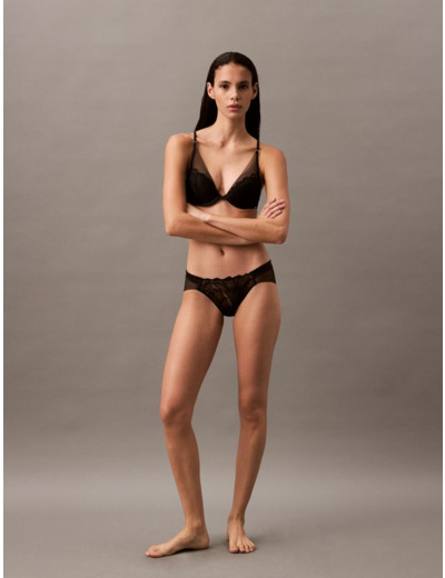 BIKINI EN DENTELLE FLORALE NOIRE