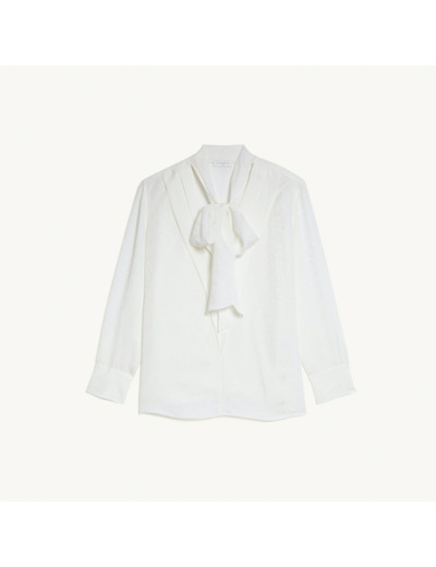 Top lavallière à plis en jacquard