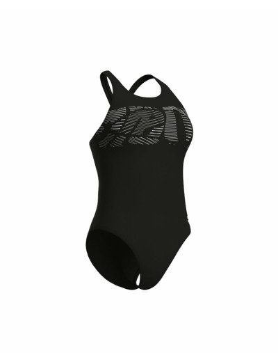 Maillot de bain Femme W ARENA GRAPHIC SWIMSUIT V BACK Noir