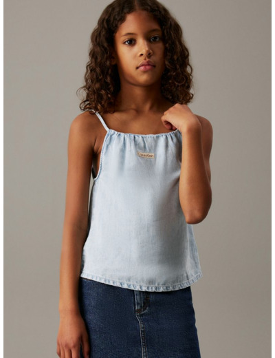 TOP EN DENIM À BRETELLES