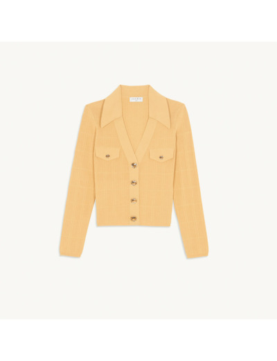 Cardigan en maille à col polo