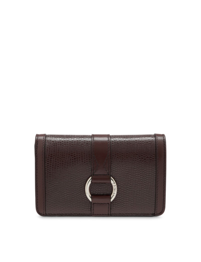 ELSA FACON IGUANA ET CUIR LISSE - Compact - Chocolat