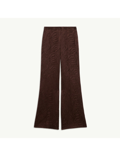 Pantalon taille haute en jacquard