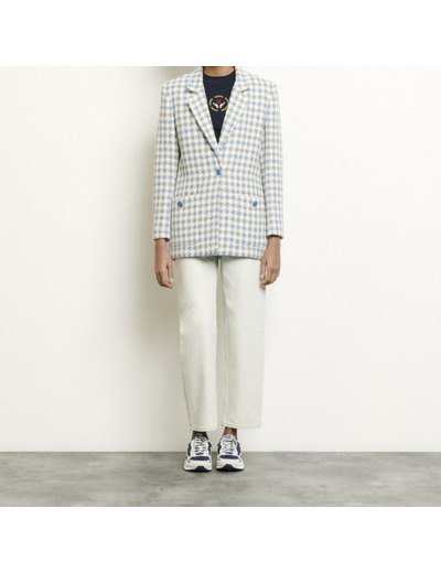 Veste tailleur en tweed pied de coq