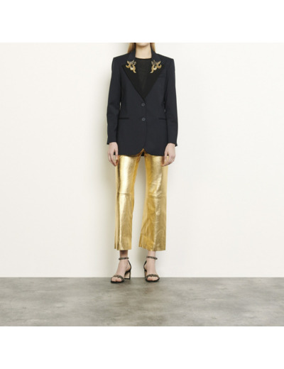 Veste tailleur ornée de patchs bijoux