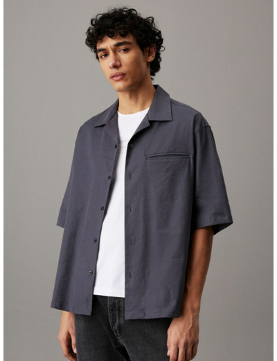 CHEMISE À MANCHES COURTES EN LYOCELL DE LIN