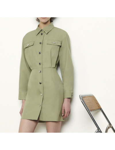 Robe courte saharienne en coton