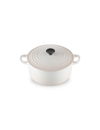Cocotte ronde 22cm en fonte émaillée meringue