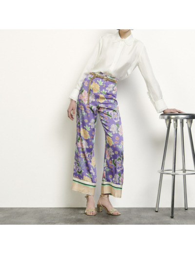 Pantalon large imprimé