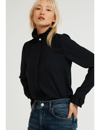 Chemise col victorien marine